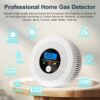 Natural Gas and Carbon Monoxide Detector 100% Battery-Powered CO&CH4 with LED Display and Audible Visual Alerts Methane Leak Sensor for Home RV Kitchen Apartment Safety (Includes Batteries)