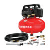 6 Gallon Pancake Air Compressor, Oil-Free, 150 PSI, Portable with Accessory Kit