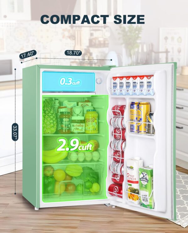 563446ca6a0b4886a5d9ec220ca428b8 3.2 Cu.Ft Mini Fridge with Freezer – Single Door Compact Refrigerator for Dorm, Bedroom, or Office – Adjustable Thermostat, Black (BR321)