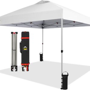 Crown Shades 10*10 Pop up Canopy Outside Canopy, Patented One Push Tent Canopy with Wheeled Carry Bag