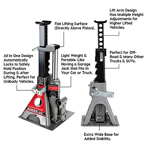563e90b8e9364dd88e47fe0d161474d7 Powerbuilt 3 Ton, Bottle Jack and Jack Stands in One, 6000 Pound Capacity
