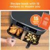 DZ401 Foodi 10 Quart 6-in-1 DualZone XL 2-Basket Air Fryer with 2 Independent Frying Baskets, Match Cook & Smart Finish to Roast, Broil, Dehydrate for Quick, Easy Family-Sized Meals, Grey
