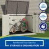 Suncast Plastic Storage Shed, Off-White and Gray, 44.25 in D x 52 in H x 70.5 in W