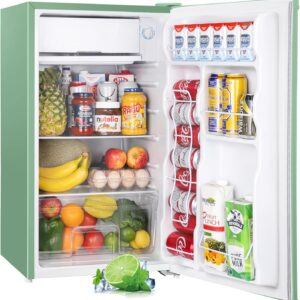3.2 Cu.Ft Mini Fridge with Freezer – Single Door Compact Refrigerator for Dorm, Bedroom, or Office – Adjustable Thermostat, Black (BR321)