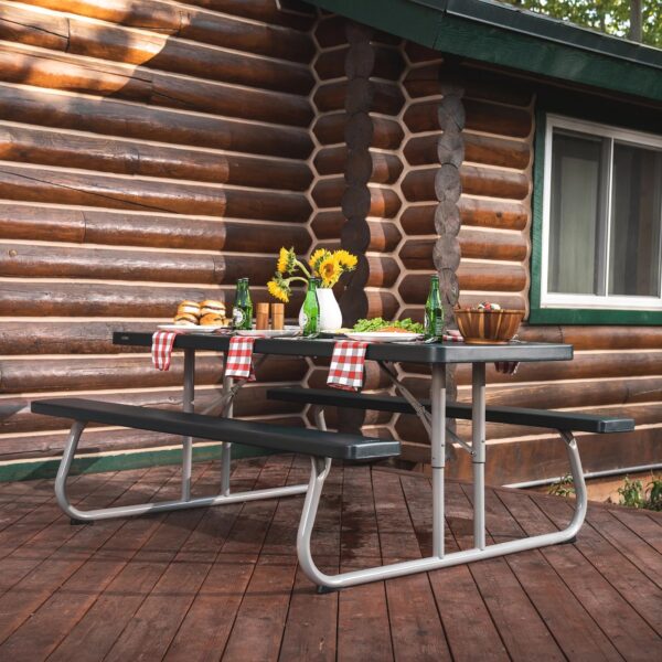 Lifetime 6 Foot Polyethylene Picnic Table, Hunter Green (22123)