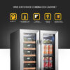 Lanbo - Freestanding/Built-In 23.4'' width 18 Bottle 56 Can Dual Zone Combo Wine and Beverage Cooler - Black