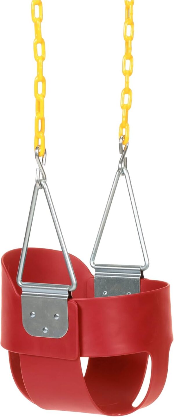 5822d124e3a748f9a8dca5d8fbea9ea2 Eastern Jungle Gym Heavy-Duty High Back Full Bucket Toddler Swing Seat | Coated Swing Chains Fully Assembled | Green Swing Set Accessory