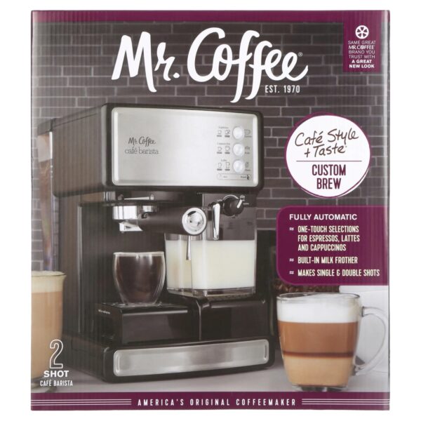 5846ae1b9a82476db181c3111a7ba480 Mr. Coffee New Cafe Barista Black & Silver Premium Espresso/Latte/Cappuccino Maker
