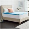 Sealy - 3 + 1 Memory Foam Topper with Fiber Fill Cover - Queen - Blue