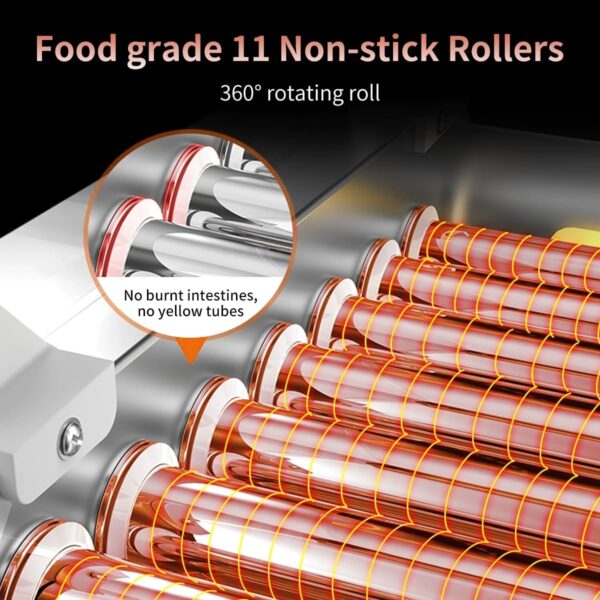 593439c95e704dd7bd826a693ea0b0b8 1670W Commercial Hot Dog Rollers,11 Rollers 30 Hotdog Roller Grill,Stainless Steel Hot Dog Machine With Dust Cover,Hot Dog Roller Machine With Dual Temp Control And Led Light/Detachable Drip Tray