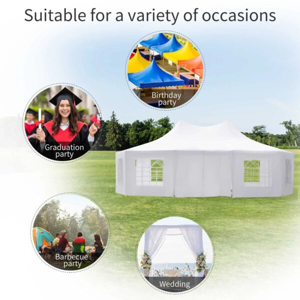 5956b697e7844539a14d91f6f469c757 Outsunny 29 x 21 ft Party Tent, Wedding Tent with Sidewalls, Heavy Duty Event Tent with 2 Doors and 8 Windows, Outdoor Gazebo Tent for Party, White