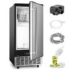 Commercial Under Counter Ice Maker Machine, 80Lbs/Day with 24lbs Ice Storage, Built-in Drain Pump/Automatic Cleaning/Timing Setting/Smart LCD Panel, Ideal for Both Home and Commercial Use