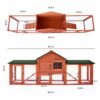 streakboard 83'' Large Rabbit Hutch Backyard Wooden Chicken Coop Bunny Poultry Cage W/ Ramp