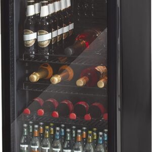 80L Glass Fronted Under Counter Fridge, Wine Beer and Beverage Cooler