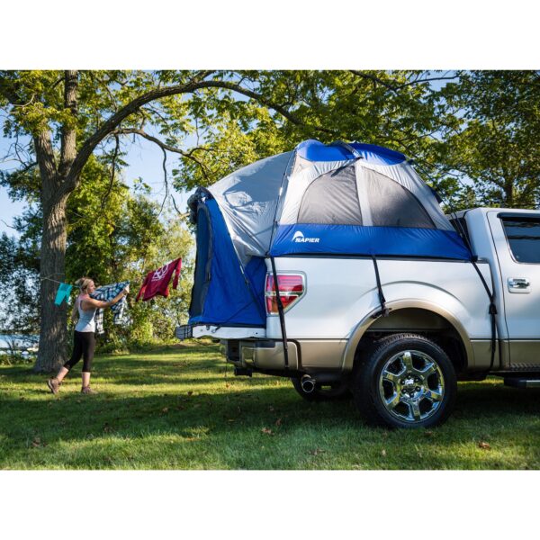 Napier Sportz Compact Short Truck Bed 2 Person Camping Tent w/ Sun Awning, Blue