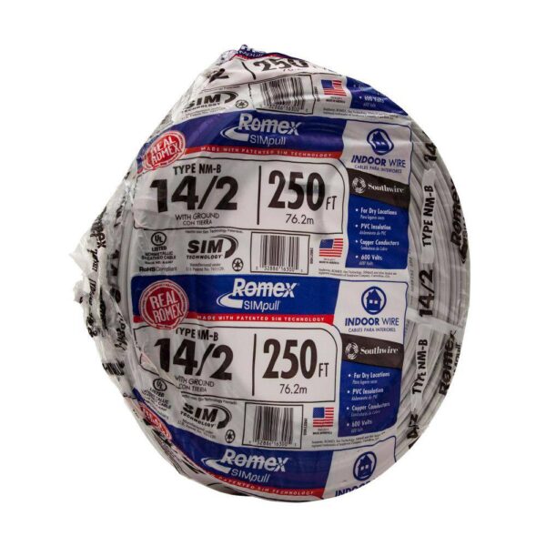5a79ea2fcd5a4bdf8f49136bcdded14b Southwire 250 ft. 142 Romex SIMpull Solid NM-B WG Wire 28827469