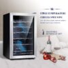 24 inch Wine Cooler, 46 Bottle - Dual Zone Built-in or Freestanding Fridge with Stainless Steel Reversible Glass Door, for Home, Kitchen, or Office.