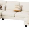 Sectional Couches for Living Room, U Shaped Couch with Chenille Fabric, 4 Seat Modern Sofa with Removable Pillows for Apartment and Small Space (Fabric, Grey)