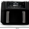 DZ401 Foodi 10 Quart 6-in-1 DualZone XL 2-Basket Air Fryer with 2 Independent Frying Baskets, Match Cook & Smart Finish to Roast, Broil, Dehydrate for Quick, Easy Family-Sized Meals, Grey