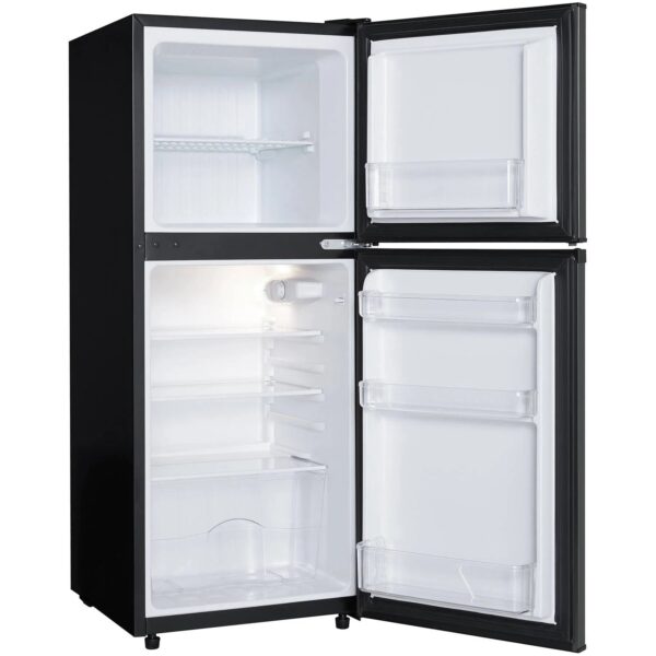 Danby DCR047A1BBSL 4.7 Cubic Feet Dual Door Compact Refrigerator, Black Steel