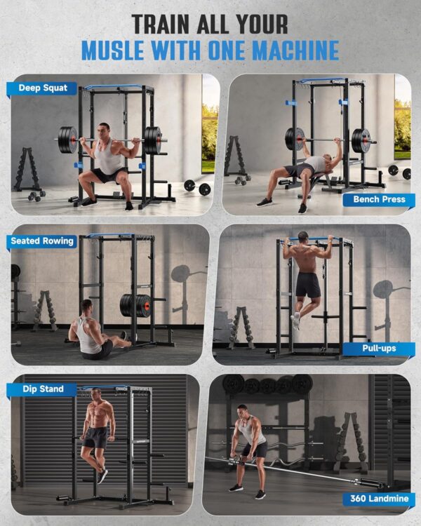 5d6995c00da44d1e9027d1745c1c84fe Sportsroyals Power Cage,1600lbs Multi-Function Power Rack with Adjustable Cable Crossover System and More Training Attachment, Weight Cage for Home Gym