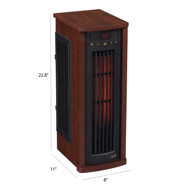 Duraflame Portable Electric Infrared Quartz Oscillating Tower Heater, Cherry