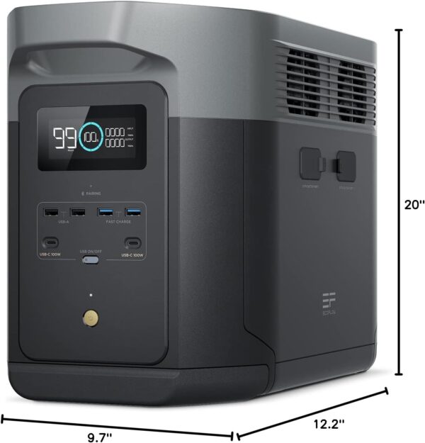 5e085caf4175438293f15fdf48af076f Portable Power Station DELTA 2 Max, 2400W LFP Solar Generator, Full Charge in 1 Hr, 2048Wh Solar Powered Generator for Home Backup(Solar Panel Optional)