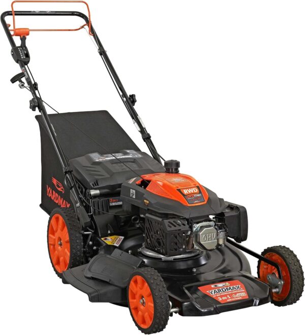 5e26b63199de42edb0cf6290d97509be 22 in. 201cc Select PACE 6 Speed CVT High Wheel RWD 3-in-1 Gas Walk Behind Self Propelled Lawn Mower, Black