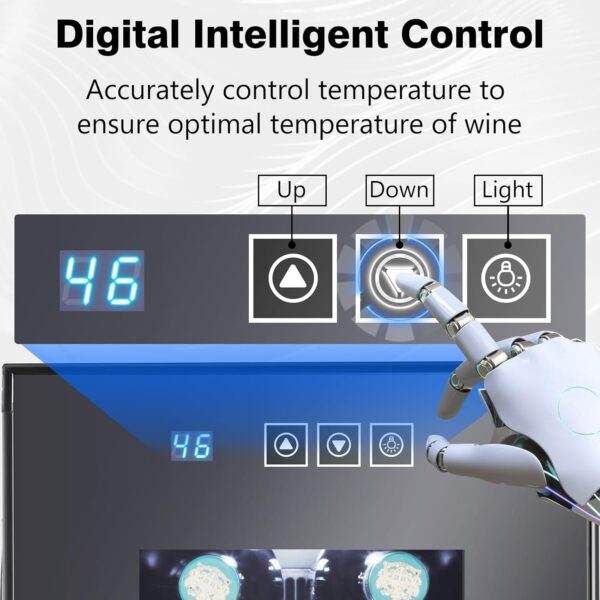 5e70b3d92161450fb9376a618ac5ea85 24 inch Wine Cooler, 46 Bottle - Dual Zone Built-in or Freestanding Fridge with Stainless Steel Reversible Glass Door, for Home, Kitchen, or Office.
