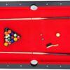 Hathaway Fairmont 6 Ft Portable Pool Table, Adults Folding Billiards Tables for Game Room with Easy Foldable Storage, Includes Full Set of Billiard Balls, Cues, Chalk & Brush