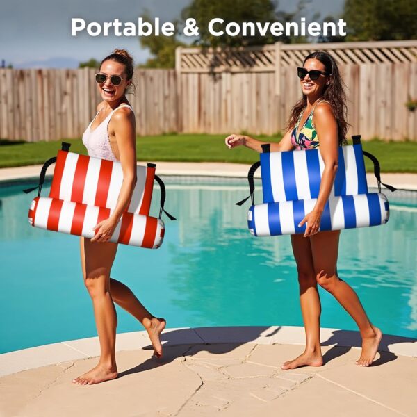 5eccb96e3ab648c6b29641fc5980f34e Pool Wave Pool Floats Chairs Adult, 2 Packs Heavy Duty Inflatable Swimming Pool Lounges, Fabric Floating Hammock, Kids Blow Up Pool Noodles, Lake Raft Floaties, Fun Summer Outdoor Water Party Game