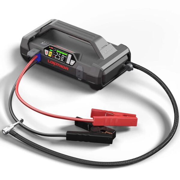 5ed8407afdd74f9abd763462d64e1772 Starter with Air Compressor, 1500Amp 12V Portable Car Battery Booster Pack for Upto 7.0L Gas or 4.5L Diesel, 150 PSI Tire Inflator with Digital Screen, 24 Months Ultra-Long Standby