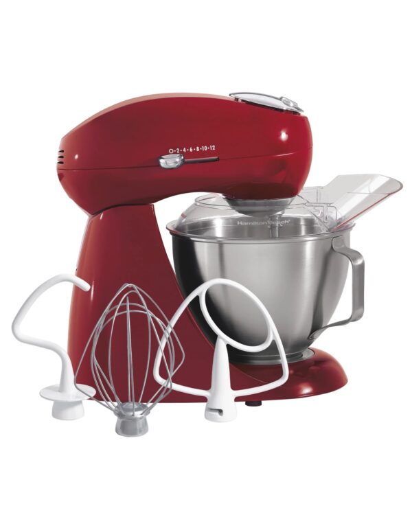 5f3b45a4677946618d290cd6733c865c Hamilton Beach Eclectrics 4.5 Quart Stand Mixer, Red (63232)