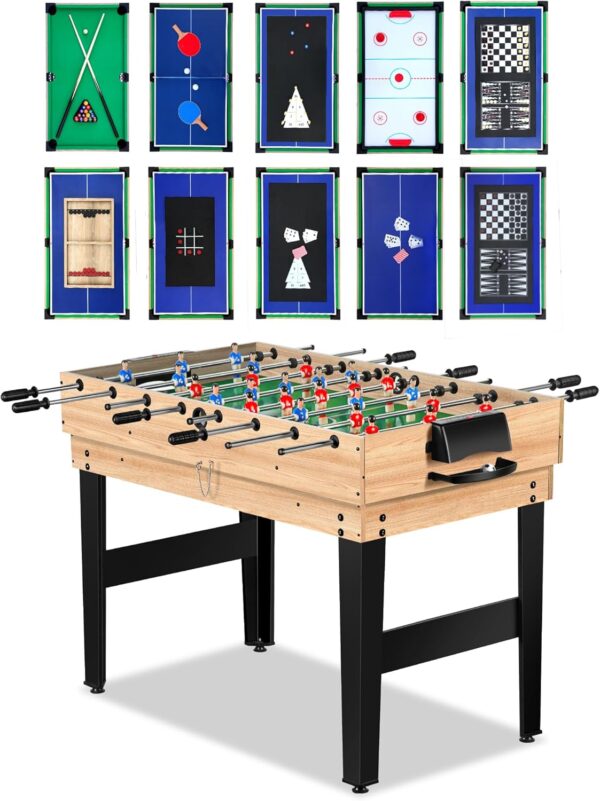 5f60daa15e0c49ea9be7491bea67d8b0 12-in-1 Game Table - 48" Combo Game Table, Ping Pong Table, Foosball Table, Air Hockey Table, Pool Table - Sports Arcade Games with Accessories - Ideal for Game Rooms and Family Game Nights!