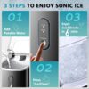Nugget Ice Maker Countertop with Handle, Ready in 6 Mins, 34lbs Per Day, Removable Top Cover, Auto-Cleaning, Portable Sonic Ice Maker with Basket and Scoop, for Home/Party/RV/Camping (Black)