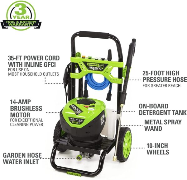 602e9f9fe4594c31a8cb580538855bdf 2300-PSI 14 Amp 2.3-GPM Brushless Pressure Washer