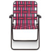 Canddidliike 6 Pieces Folding Beach Chair Camping Lawn Webbing Chair-Red, Folding Aluminum Webbed Lawn Chairs with Detachable Cup Holder