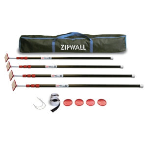 ZIPWALL ZipPole ZP4 Dust Barrier Pole, Spring-Loaded, 10 ft L, Stainless Steel