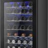 Refrigerator Cooler - 126 Can Mini Fridge with Glass Door for Soda Beer or Wine, Beverage Cooler for Home, Office, Bar with Adjustable Removable Shelves, Silver