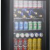 Mini Fridge 130 Can Beverage Refrigerator Cooler, 3.2 Cu.Ft Drink Fridge for Soda Wine Beer, Adjustable Temperature Control for Home Office, Black