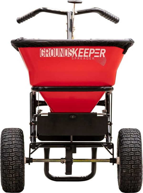 613cf960c73b475292a8848609a4e9fd Buyers Products 3039632R Grounds Keeper Commercial Walk Behind Push Spreader, 100lb Capacity, For Salt, Ice & Snow Melt, Included Grate & Cover With Enclosed Gearbox for Protection