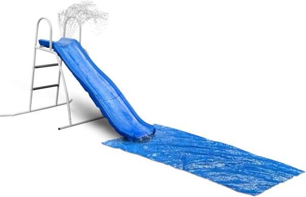 61769153af3c4f338dcc480d9e1eba76 XDP Recreation 6 Foot Water Wave Slide with Built In Adjustable Sprinkler, Freestanding with Ground Pad and Hose Extension for Lawn Fun, Ages 3 to 8