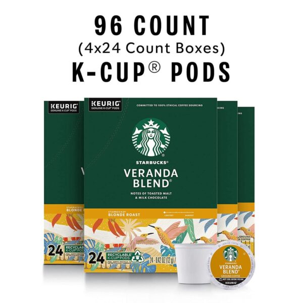 6187c45b01ed408ab41b08221d2c23df Starbucks Veranda Blend Blonde Roast K-Cup Coffee Pods, 96 Count, 100% Arabica for Keurig Brewers
