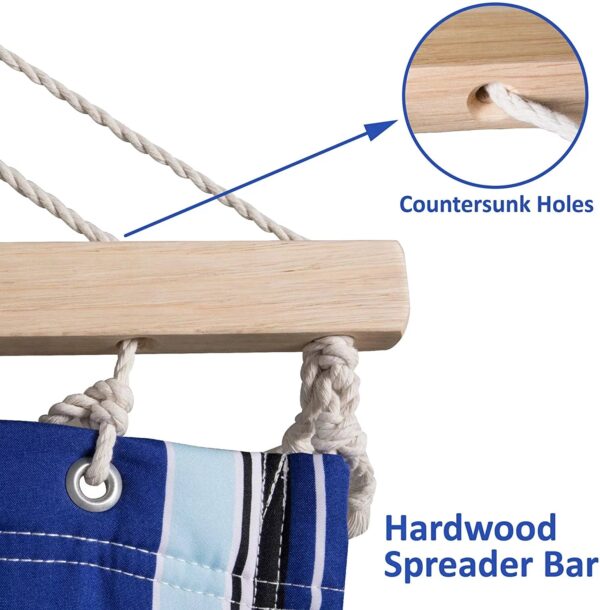 61cbf2ec6eac49e08043cf8290bbcace Two Person Hammock with Stand Heavy Duty, Free Standing Hammocks Outdoors for 2 Person, Max 475lbs Capacity, Blue Stripes