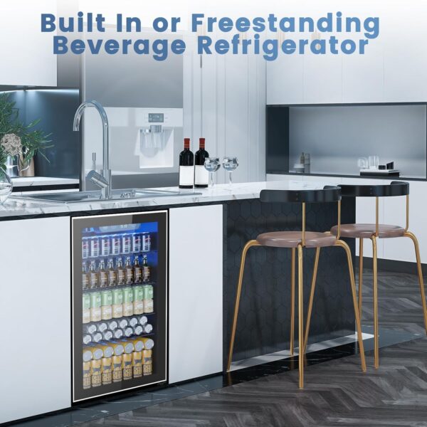 61e883f5561d47ef8a616f6b87b9c139 Mini Fridge 130 Can Beverage Refrigerator Cooler, 3.2 Cu.Ft Drink Fridge for Soda Wine Beer, Adjustable Temperature Control for Home Office, Black