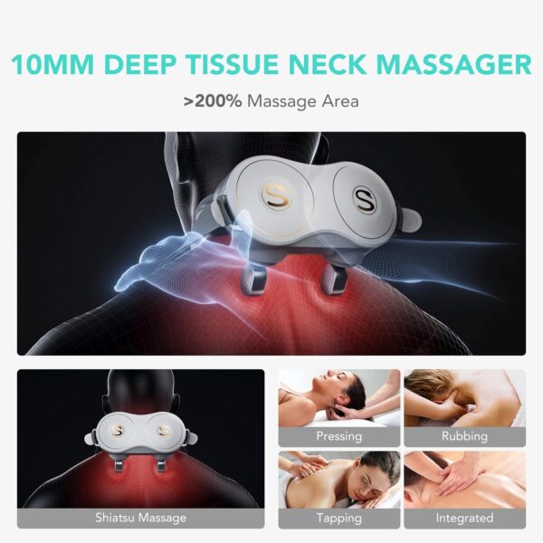 62109bf16efa4c8e8e38fe37183ac67b Neck Massager, H7 Shiatsu Neck and Shoulder Massager with Heat to Relieve Deep Tissue Pain, Electric Kneading Massager