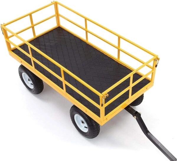 62459c6d06c44d9ca2cb03234fcf842d 7 Cu Ft Heavy Duty Steel Utility Cart, with Steel Mesh Bed 1200 Pound Hauling Capacity, for Outdoor, Yard Camping, Yellow