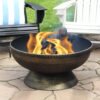 Sunnydaze 30" Royal Outdoor Steel Fire Pit with Spark Screen and Poker