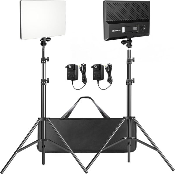 625c928d7e1448abad9432e25005e8bd D50 LED Video Light Panel Lights 15.4", 2 Packs 45W 3000K-8000K Bi-Color Dimmable Photography Lighting, CRI 96+ Videography Lighting for Video Shooting/Gaming/Live Stream/Studio/Film