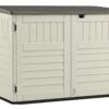 Suncast Plastic Storage Shed, Off-White and Gray, 44.25 in D x 52 in H x 70.5 in W